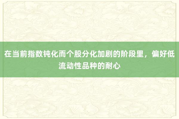 在当前指数钝化而个股分化加剧的阶段里，偏好低流动性品种的耐心