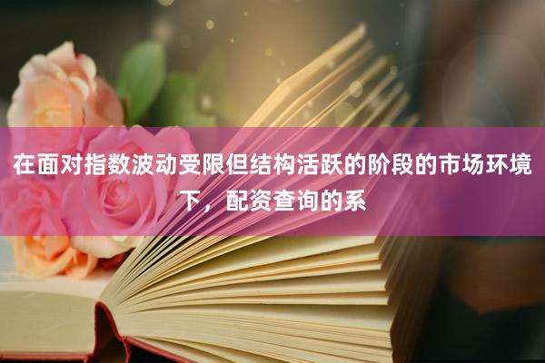在面对指数波动受限但结构活跃的阶段的市场环境下，配资查询的系
