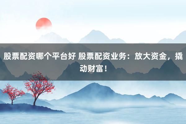股票配资哪个平台好 股票配资业务：放大资金，撬动财富！