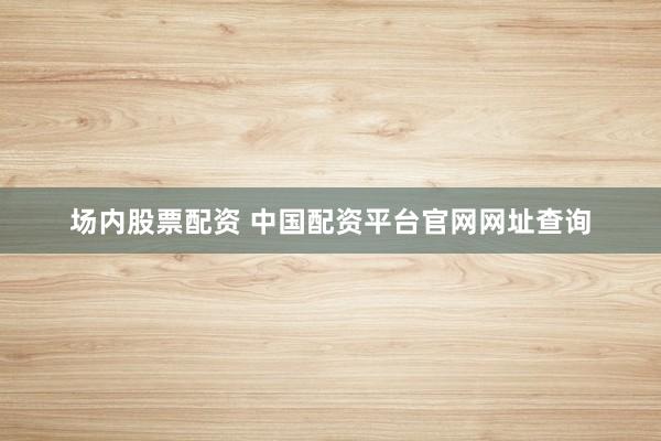 场内股票配资 中国配资平台官网网址查询